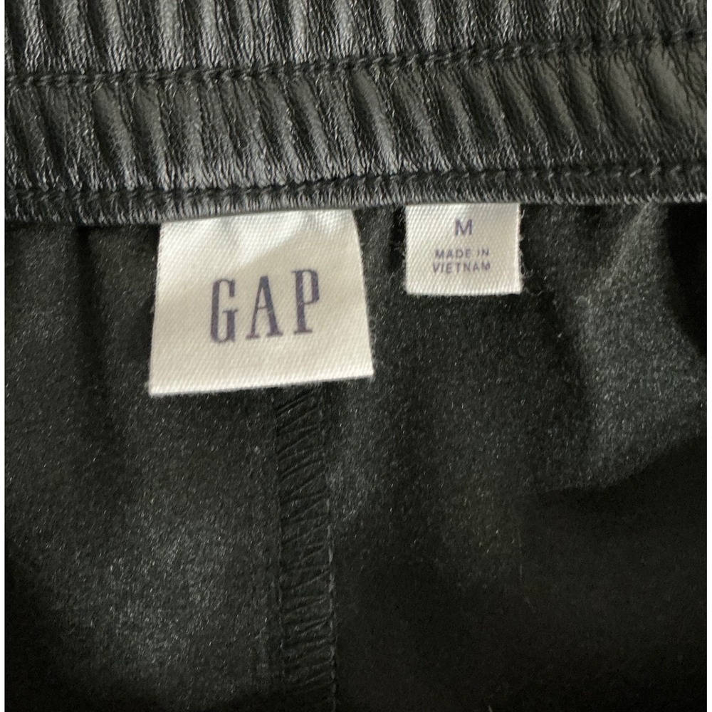 GAP Women Faux Leather Cargo Black Pull On Pants Size M Streetwear Casual Grunge - Picture 6 of 9